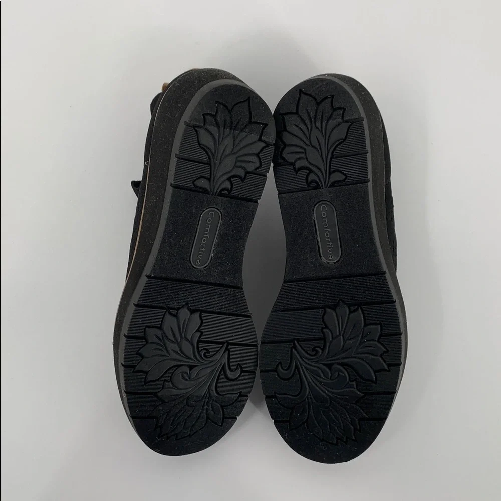Comfortiva Fields slip-on knit wedge platform loafer comfort black women new 7.5